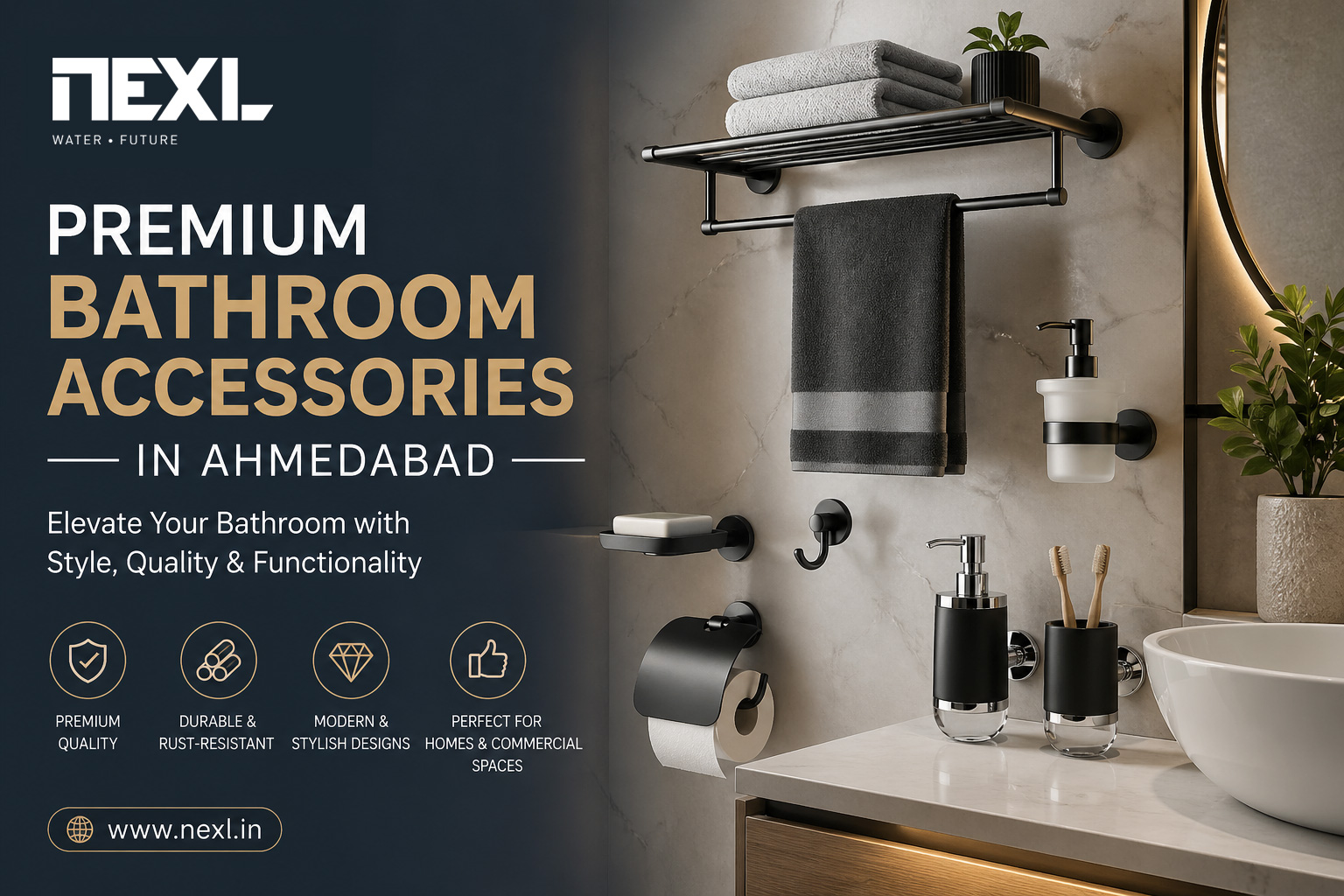Premium bathroom accessories in Ahmedabad